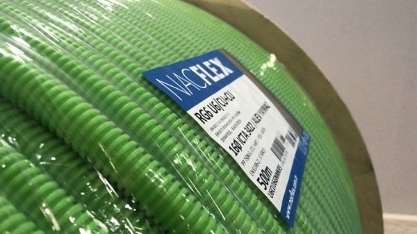 RG6 U6 CU/CU + 16mm Ø KOAKSİYEL SPİRAL BORULU KABLO (100M)