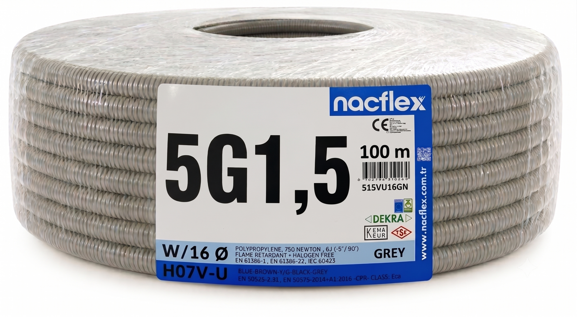 5X1.5 H07V-U + 16mm Ø SPİRAL BORULU KABLO (100M)