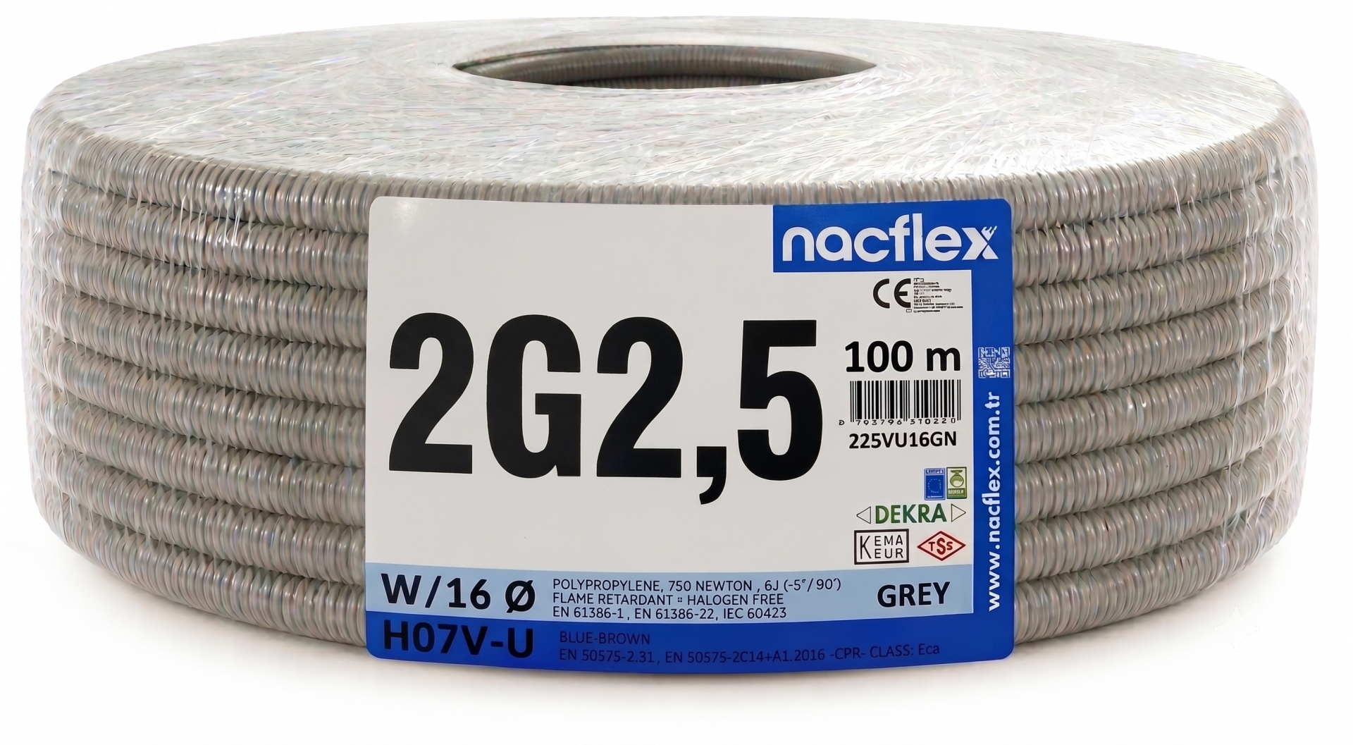 2X2.5 H07V-U + 16mm Ø SPİRAL BORULU KABLO (100M)