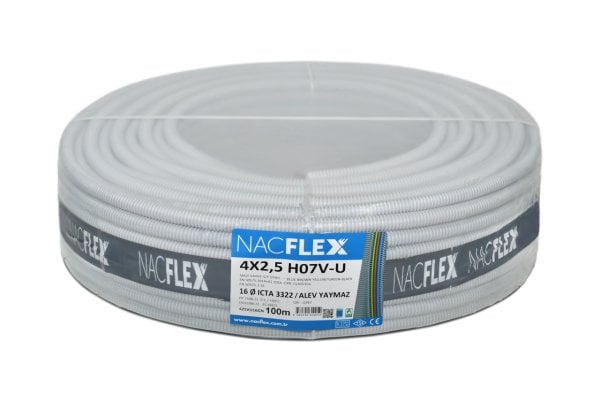 4X2.5 H07V-U + 16mm Ø SPİRAL BORULU KABLO (100M)