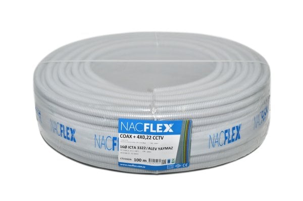1+4X0.22 CCTV CAMERA + 16mm Ø SPİRAL BORULU KABLO (100M)