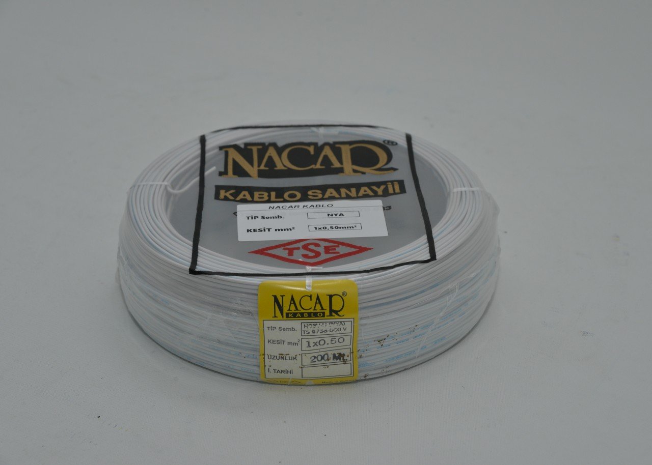 0.80 MONTAJ KABLO BEYAZ  (200 METRE)